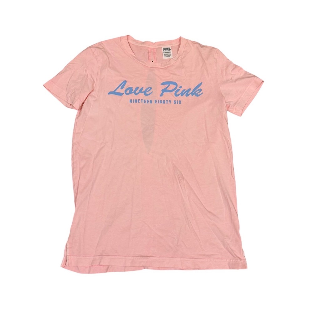 Pink Victoria's Secret Love Pink 1986 Graphic Tee Keyhole Back XS Pink